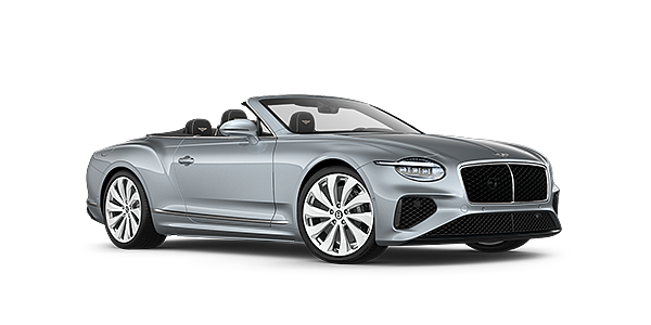 Bentley Roma New Bentley Continental GTC convertible front three quarters in Silverlake paint